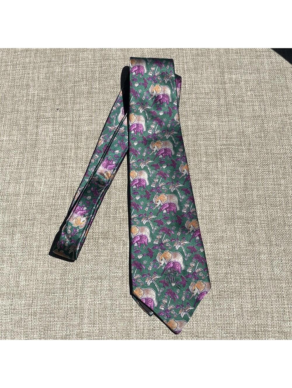 Countess Mara  100% Silk Tie Elephant Themed